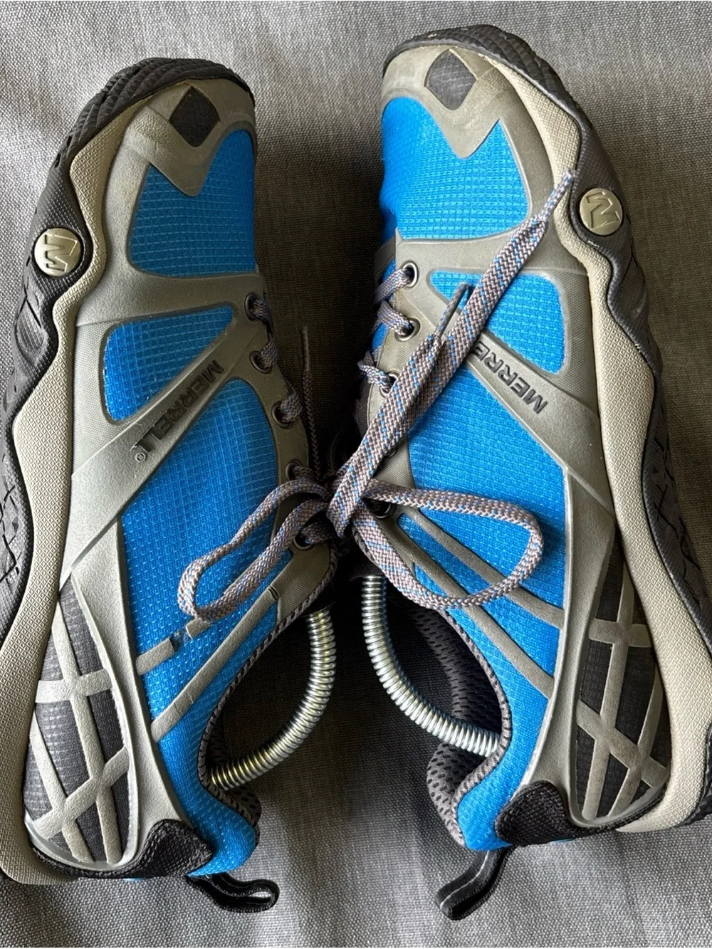 Merrell Men’s Bright Blue and Gray Trail Running Sneakers size 10
